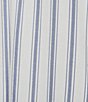 Color:Blue/White Stripe - Image 4 - Plus Size Striped Split Round Neck Cap Sleeve Coordinating Woven Sleep Top