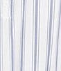 Color:Blue/White Stripe - Image 4 - Plus Size Striped Split Round Neck Short Sleeve Woven Caftan