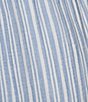 Color:Blue Stripe - Image 4 - Plus Size Woven Stripped Drawstring Tie Coordinating Sleep Pant