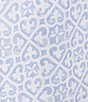 Color:Blue/Tile Print - Image 5 - Tile Print Split Round Neck Short Sleeve Knit Caftan