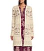 Color:Cotton - Image 1 - by Westbound Crochet Long Sleeve Tie Waist Open & Closed Front Cardigan