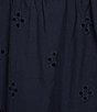 Color:Navy Sea - Image 3 - by Westbound Petite Size Short Sleeve V-Neck Eyelet Detail Scalloped Hem Short Dress