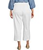 Color:White - Image 2 - by Westbound Plus Size Patch Pocket Mid Rise Wide Leg Crop Pants