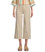 Color:Feather - Image 1 - Brigitte High Rise Wide Leg Frayed Hem Stretch Denim Crop Jeans