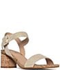 Color:Gold - Image 1 - Gaiana Metallic Suede Cork Ankle Strap Sandals