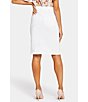 Color:Optic White - Image 2 - Hollywood High Waisted 4-Pocket Style Pencil Denim Skirt