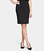 Color:Black - Image 1 - Hollywood High Waisted 4-Pocket Style Pencil Denim Skirt