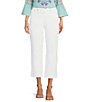 Color:Optic White - Image 1 - Joni High Rise Straight Leg Relaxed Fit Cropped Stretch Denim Jeans