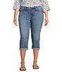 Color:Lake Front - Image 1 - Plus Size Marilyn Cool Embrace® Denim Cuffed Capri Jeans