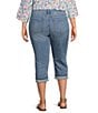 Color:Lake Front - Image 2 - Plus Size Marilyn Cool Embrace® Denim Cuffed Capri Jeans