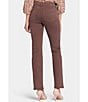 Color:Coffee Bean - Image 2 - Petite Size Marilyn Straight Leg Ankle Length Jeans