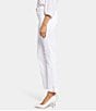 Color:Optic White - Image 3 - Petite Size Sheri Riveted Side Slit Hem Slim Straight Ankle Jeans
