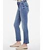 Color:Rockie - Image 4 - Petite Size Sheri Slim Leg Ankle Fray Hem Jeans