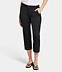 Color:Black - Image 1 - Piper Flat Front Capri Stretch Twill Trouser Pants