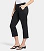 Color:Black - Image 3 - Piper Flat Front Capri Stretch Twill Trouser Pants