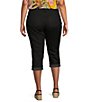 Color:Black - Image 2 - Plus Size Marilyn Cool Embrace® Denim Straight Leg Cuffed Cropped Jeans