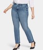 Color:Romance - Image 1 - Plus Size Marilyn Waist Match Straight Leg Denim Jeans