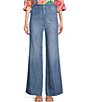 Color:Corfu - Image 1 - Teresa High Rise Wide Leg 4-Pocket Style Jeans