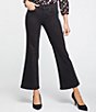 Color:Black Rinse - Image 1 - Waist Match Relaxed Fit 5-Pocket Stretch Denim Flare Leg Jeans