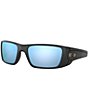 Color:Matte Black/Prizm Deep Water - Image 1 - Men's OO9096 Fuel Cell 60mm Polarized Rectangle Sunglasses