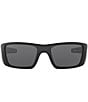 Color:Matte Black/Grey - Image 2 - Men's OO9096 Fuel Cell 60mm USA Flag Detail Rectangle Sunglasses