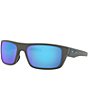 Color:Matte Dark Grey/Prizm Sapphire Iridium - Image 1 - Men's OO9367 Drop Point 61mm Polarized Rectangle Sunglasses
