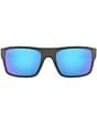 Color:Matte Dark Grey/Prizm Sapphire Iridium - Image 2 - Men's OO9367 Drop Point 61mm Polarized Rectangle Sunglasses