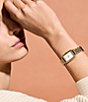 Color:Gold - Image 3 - Rectangle Quartz Analog White Dial Gold Stainless Steel Bracelet Watch