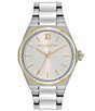 Color:Two Tone - Image 1 - Women's Sports Luxe Hexa Quartz Analog Stainless Steel Bracelet Watch