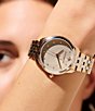Color:Two Tone - Image 4 - Women's Starlight Quartz Analog Two Tone Stainless Steel Bracelet Watch