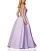 Color:Lavender - Image 2 - One Shoulder Beaded Strap Ball Gown