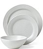 Color:White - Image 2 - Ridge 12-Piece Dinnerware Set
