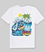 Color:White - Image 1 - Big Boys 8-20 Short Sleeve Tiki Man Graphic T-Shirt