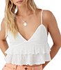 Color:White - Image 1 - Chloey Textured Knit Crop Tank Top