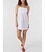 Color:White - Image 1 - Hadia Sleeveless Double-Gauze Smocked Back Mini Dress