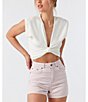 Color:Winter White - Image 1 - Hayden Cinched Front Knit Tank Top