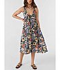 Color:Slate - Image 1 - Issy Floral Print Tie Front Midi Dress