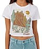 Color:White - Image 1 - Lizard Land Cropped Graphic T-Shirt