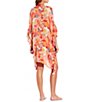 Color:Bittersweet - Image 2 - Natalie Floral Print Open Front Kimono Swim Cover-Up