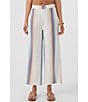 Color:Winter White - Image 1 - Raegen Mid Rise Solid/Ombre-Stripe Cropped Flare Leg Pants