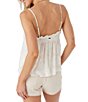 Color:Winter White - Image 2 - Tallie Printed Smocked Back Woven Tank Top