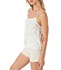 Color:Winter White - Image 3 - Tallie Printed Smocked Back Woven Tank Top