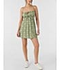 Color:Oil Green - Image 1 - Yazza Floral Print Tie Front Mini Dress