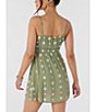Color:Oil Green - Image 2 - Yazza Floral Print Tie Front Mini Dress