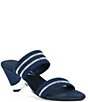 Color:Navy Elastic - Image 1 - Palloma Elastic Rhinestone Slide Sandals