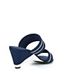 Color:Navy Elastic - Image 2 - Palloma Elastic Rhinestone Slide Sandals