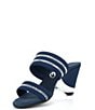 Color:Navy Elastic - Image 4 - Palloma Elastic Rhinestone Slide Sandals