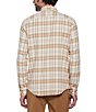 Color:Oatmeal - Image 2 - Big & Tall Stretch Flannel Plaid Long Sleeve Woven Shirt