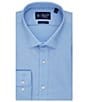 Color:Blue - Image 1 - Slim Fit Stretch Spread Collar Royal Oxford Dress Shirt
