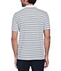 Color:Bright White - Image 2 - Stripe Interlock Short Sleeve Polo Shirt